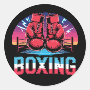 Boksen handschoenen uit de jaren 90 Vintage Fighte Ronde Sticker