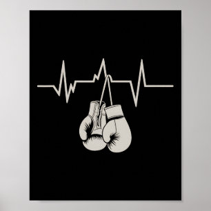 Boksen Hartslag Bokshandschoenen Workout Gym Oefen Poster