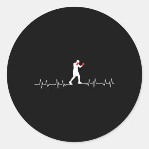 Boksen Heartbeat Art Bokshandschoenen Gym Boxer Bo Ronde Sticker