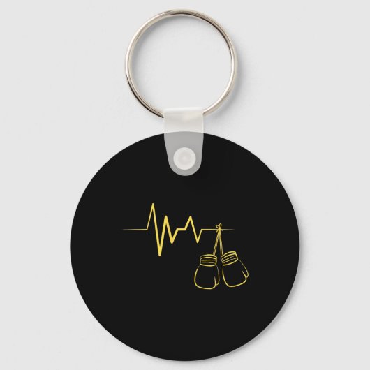 Boksen Heartbeat Design Schattigee Boksen Lover Bo Sleutelhanger (Voorkant)