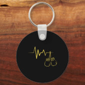 Boksen Heartbeat Design Schattigee Boksen Lover Bo Sleutelhanger (Voorkant)