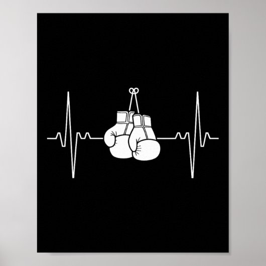 Boksen Heartbeat Line Punch Design 1 Poster (Voorkant)