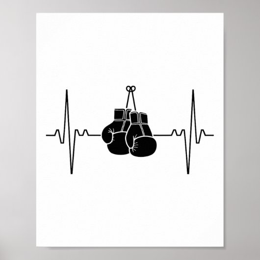 Boksen Heartbeat Line Punch Design Poster (Voorkant)