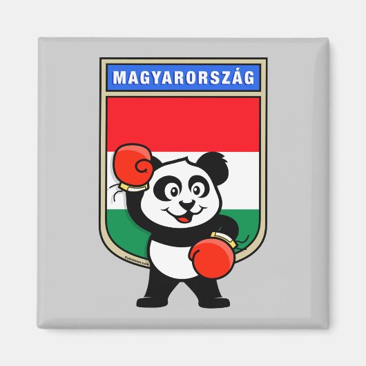 Boksen Hongarije Panda Magneet (Voorkant)