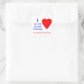 Boksen Ik hart mijn vrouw Vierkante Sticker (Tas)