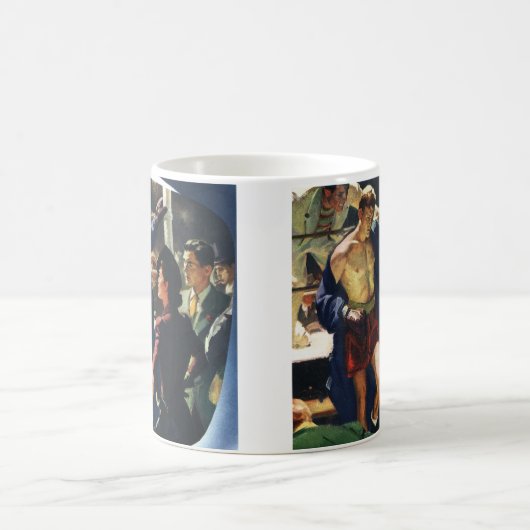 Boksen in de klassieke sport, bokser verlaat de ri koffiemok (Center)