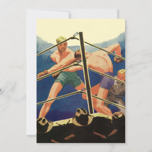 Boksen in de sportieve vintage-stijl, boksers tijd kaart