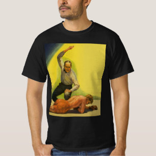 Boksen in de sportieve vintage-stijl, scheidsrecht t-shirt