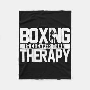 Boksen is goedkoper dan therapie Kickboksen Quote Fleece Deken