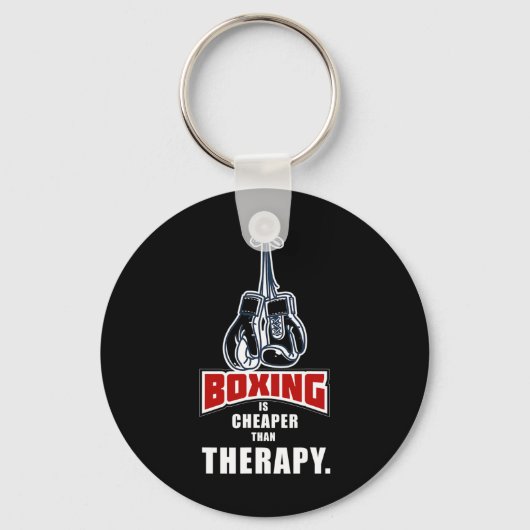 Boksen is goedkoper dan Therapy Funny Gezegde Sleutelhanger (Voorkant)