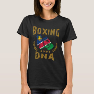 Boksen is in mijn DNA Namibië Vlag Bokshandschoene T-shirt