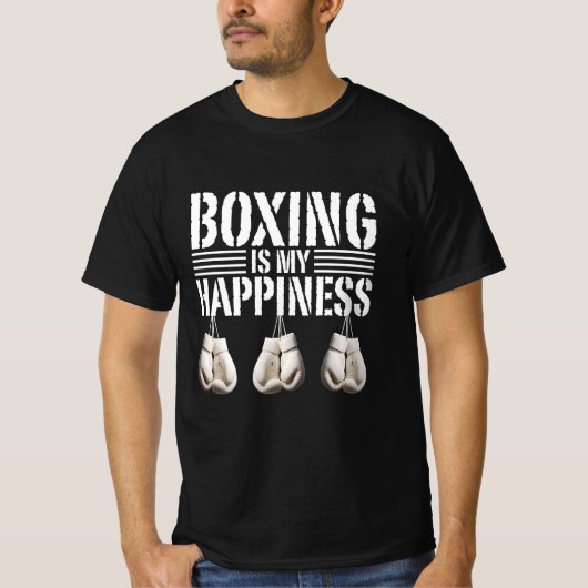 boksen is mijn geluk t-shirt (Voorkant)