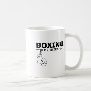 Boksen is mijn therapie Funny Boxer Fighter Fitnes Koffiemok