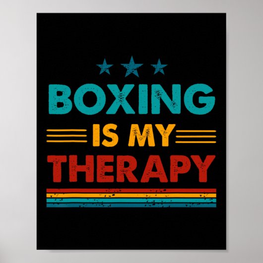 Boksen is mijn therapie Grappig Boksen Poster (Voorkant)