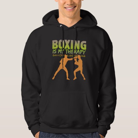 boksen is mijn therapie hoodie (Voorkant)