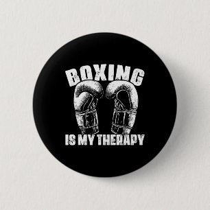 Boksen is mijn therapie Mma-bokser vechter vechten Ronde Button 5,7 Cm