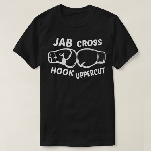 Boksen Jab Cross Haak Uppercut 1 T-shirt (Design voorkant)
