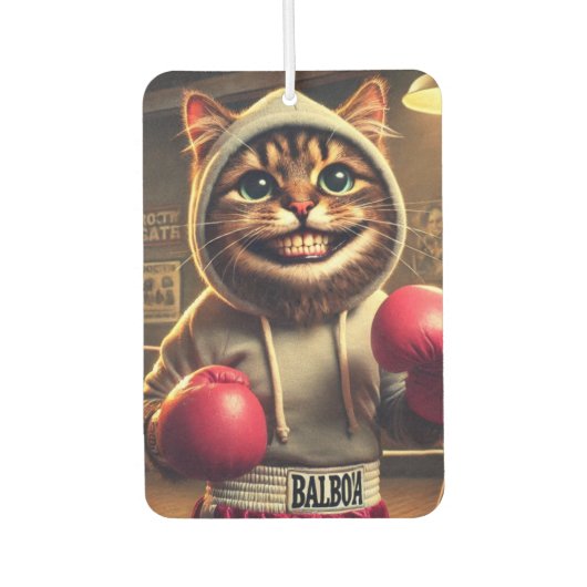 "Boksen kampioen? - Kat met bokshandschoenen Luchtverfrisser (Voorkant)