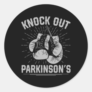 Boksen Kickboksen Vechter Knock Out Parkinsons  Ronde Sticker