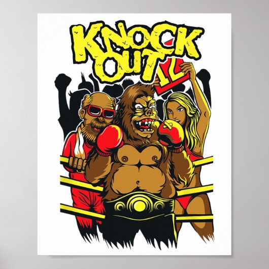 Boksen knock-out Gezegde Poster (Voorkant)