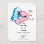 Boksen knock-out thema geslacht onthullen uitnodig kaart (Voorkant / Achterkant)