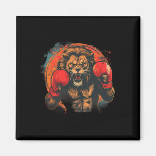 Boksen Leeuw Portret Motief Wildlife Kickboksen Lo Magneet