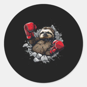 Boksen Luiaard Lover Bokshandschoenen Kickboksen G Ronde Sticker