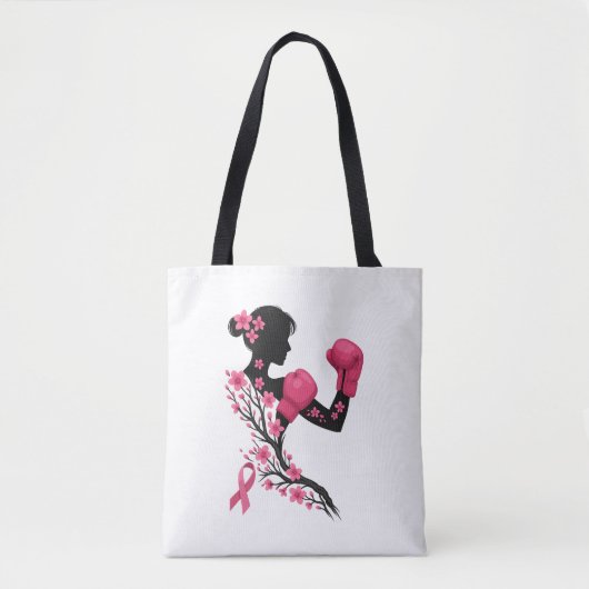 Boksen Meisje Borstkanker Awareness Canvas tas (Voorkant)