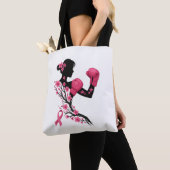 Boksen Meisje Borstkanker Awareness Canvas tas (Dichtbij)