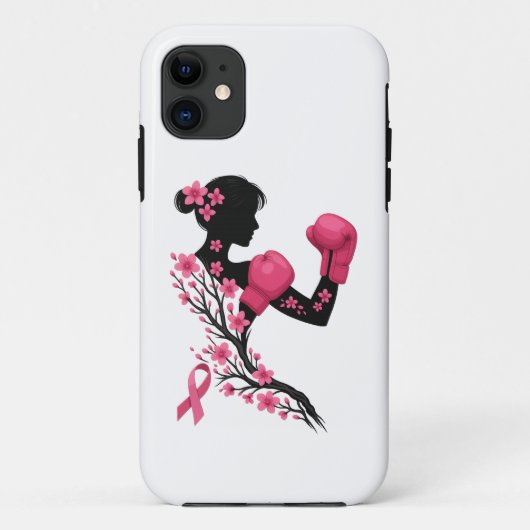 Boksen Meisje Borstkanker Bewustzijn Telefoon Case (Achterkant)