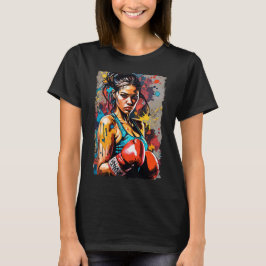 Boksen Meisje Pop Art Fighter Martial Arts Portret T-shirt