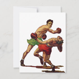 Boksen met Vintage Sport, boksers in een gevecht Kaart