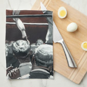 Boksen met vintage sport, boksers vechten in de ri theedoek (Quarter Fold)