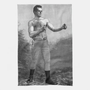 Boksen met vintage sport, profiel van een Victoria Theedoek