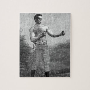 Boksen met vintage sport, profiel van Victoriaanse Legpuzzel
