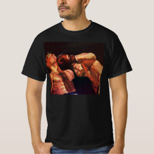 Boksen met vintage sporten, boksers slaan gevecht t-shirt
