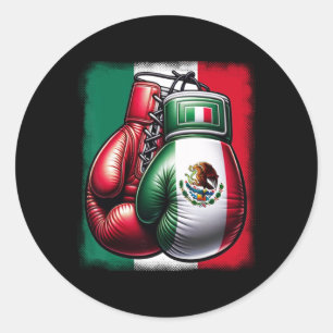 Boksen Mexico Grappig Mexicaanse  stijl Boksen M Ronde Sticker