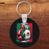 Boksen Mexico Grappig Mexicaanse stijl Boksen M Sleutelhanger (Voorkant)