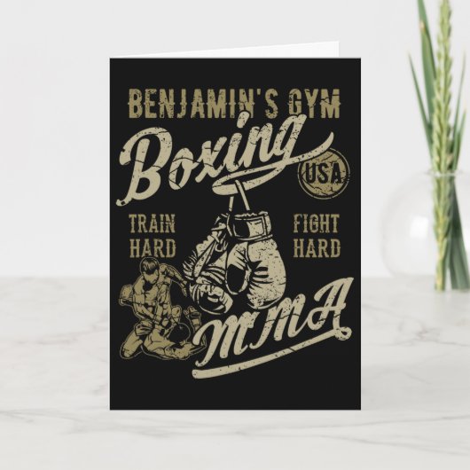 Boksen Mma Retro Design voor de naam Benjamin Kaart (Voorkant)