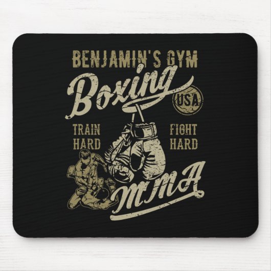 Boksen Mma Retro Design voor de naam Benjamin Muismat (Voorkant)
