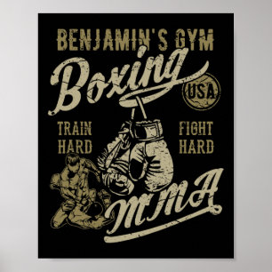 Boksen Mma Retro Design voor de naam Benjamin Poster