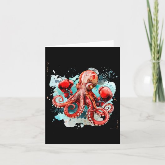 Boksen Octopus Lover Ocean Zee Creature Boxer Kick Kaart (Voorkant)