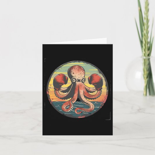 Boksen Octopus Lover Ocean Zee Creature Boxer Kick Kaart (Voorkant)