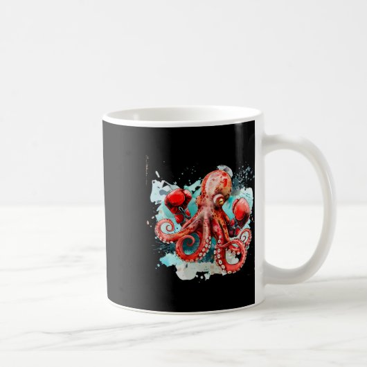 Boksen Octopus Lover Ocean Zee Creature Boxer Kick Koffiemok (Rechts)