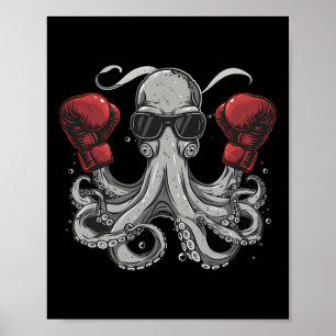 Boksen Octopus Lover Ocean Zee Creature Boxer Kick Poster