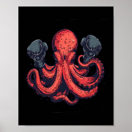 Boksen Octopus Lover Ocean Zee Creature Boxer Kick Poster (Voorkant)