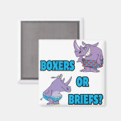boksen of briefjes met grappige rinos magneet (Voorkant / Achterkant)