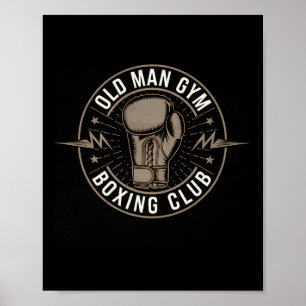 Boksen Oude Man Gym Boksen Club Vader Man Opa Poster