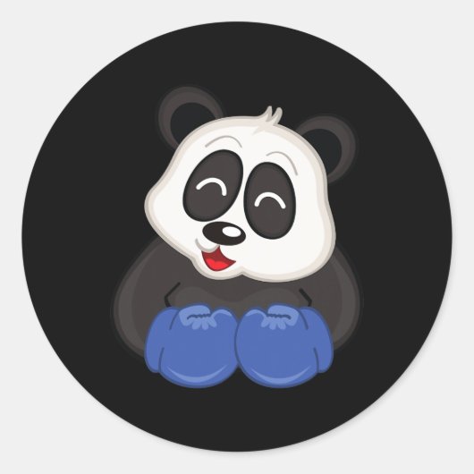 Boksen - Panda Beer Ronde Sticker (Voorkant)