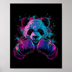 Boksen Panda Liefhebber Bokshandschoenen Kickbokse Poster